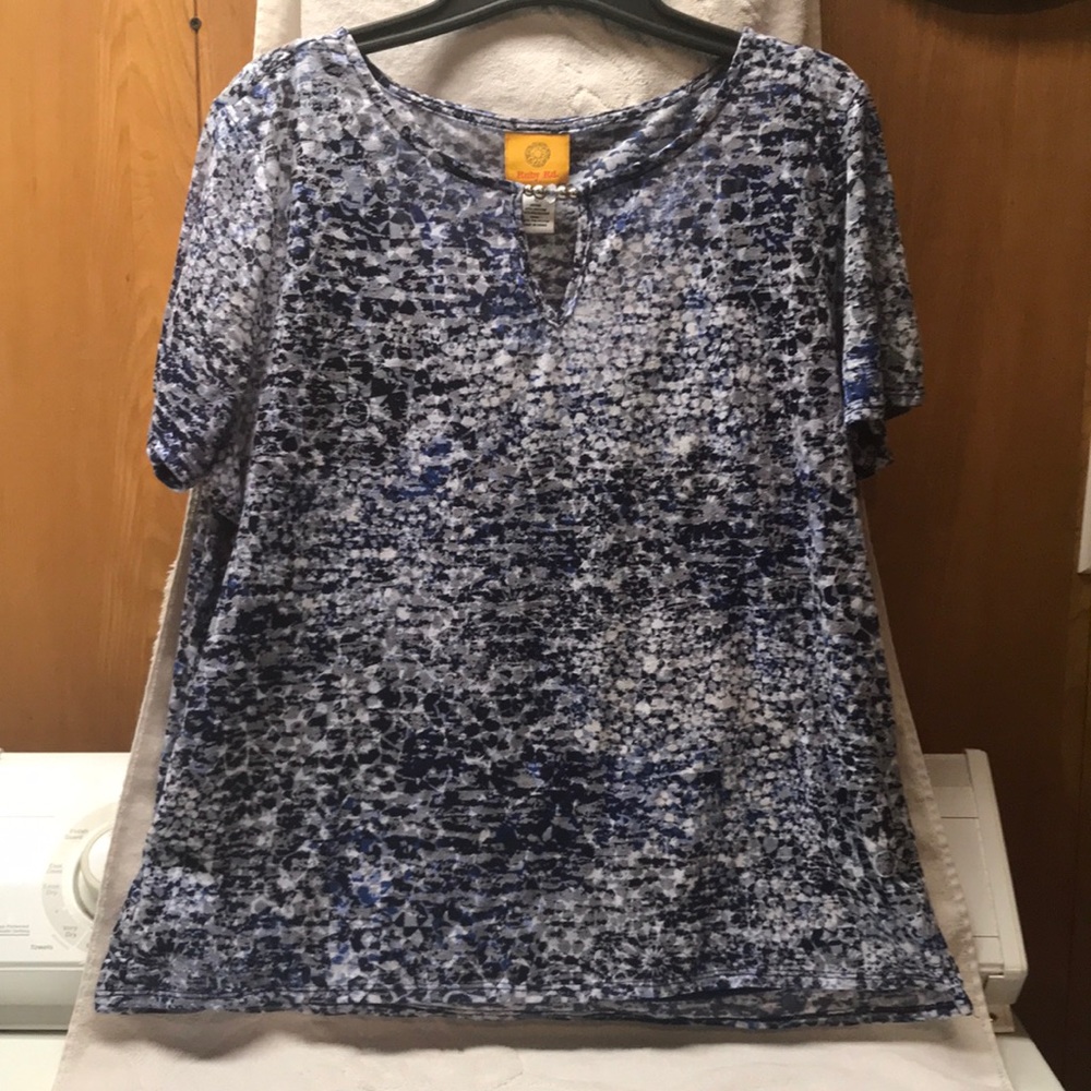 Ruby Rd. Multicolored Beaded Accent Top L